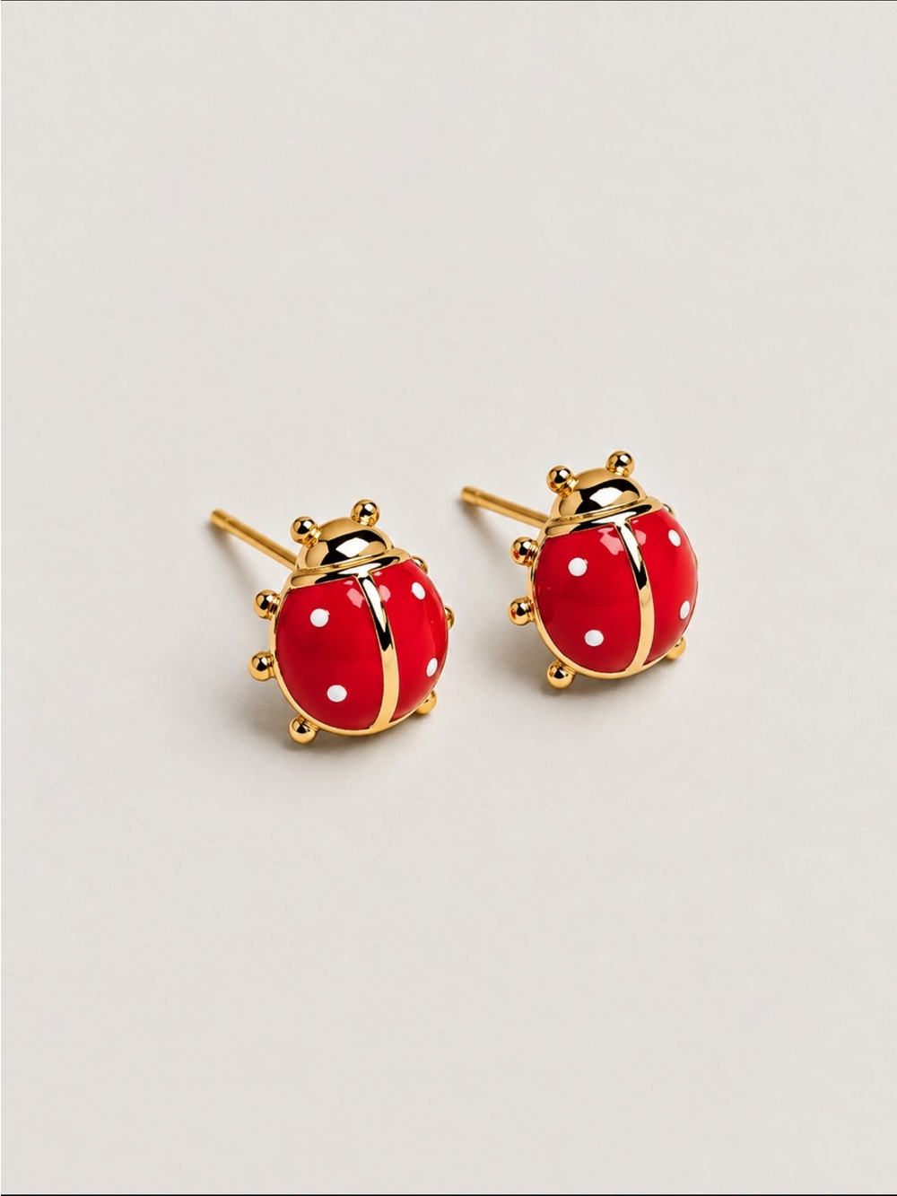 New! Red Lady Bug Petite Post Earrings NWOT